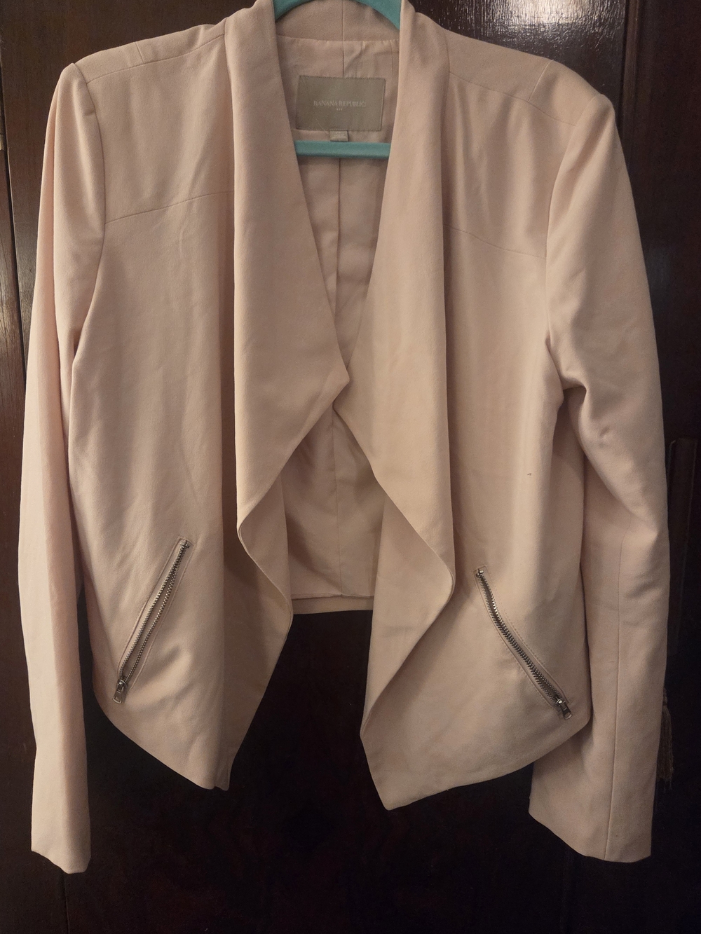 Banana Republic Blush Pink Draped Open-Front Blazer
